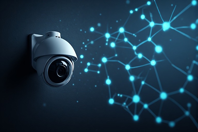 Security camera with network overlay